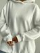 Подовженний однотонний худі жіночий молочного кольору S1495/203 фото 4 — Beauty&Fashion