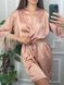 Стильный женский шелковый халат с перьями (Бежевый) 072/22 фото 4 — Beauty&Fashion