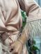 Стильный женский шелковый халат с перьями (Бежевый) 072/22 фото 5 — Beauty&Fashion