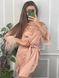 Стильний жіночий шовковий халат з пір'ям(Бежевий) 072/22 фото 3 — Beauty&Fashion
