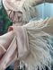 Стильний жіночий шовковий халат з пір'ям(Бежевий) 072/22 фото 6 — Beauty&Fashion