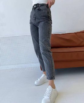 Жіночі стильні повсякденні джинс(Темно-сірі) фото — Beauty&Fashion
