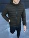 Демисезонная стильная однотонная стеганная куртка с капюшоном мужская оливкового цвета 1643632472 фото 3 — Beauty&Fashion