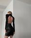 Однотонный стильный боди с рукавами и женской открытой спинкой черного цвета R4952/200 фото 6 — Beauty&Fashion