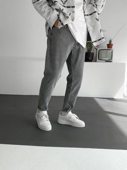 Чоловічі стильні класичні джинси МОМ темно-сірий фото — Beauty&Fashion