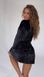 Велюровий однотонний короткий халат жіночий чорного кольору В1372/083 фото 3 — Beauty&Fashion