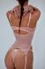 Вишуканий корсетний комплект однотонний (бюстгальтер-корсет+трусики) жіночий пудрового кольору SM2179 фото 7 — Beauty&Fashion