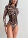 Леопардовый стильный боди с женской сеткой леопардового цвета S1514/475 фото 1 — Beauty&Fashion