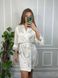 Стильний жіночий шовковий халат з пір'ям(Молочний) 072/22.8 фото 3 — Beauty&Fashion