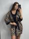 Шелковый домашний комплект (халат+рубашка) на бретельках женский леопардовый бежевого цвета 162/24 фото 6 — Beauty&Fashion