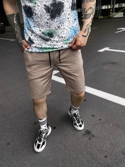Мужские летние и легкие однотонные шорты (Бежевый) фото — Beauty&Fashion