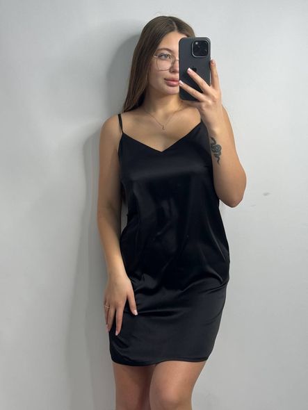 Ніжний домашній комплект (халат+сорочка) жіночий чорного кольору фото — Beauty&Fashion