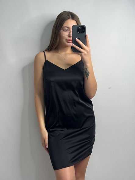 Ніжний домашній комплект (халат+сорочка) жіночий чорного кольору фото — Beauty&Fashion