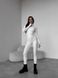 Однотонний теплий термо комбінезон жіночий білого кольору TE7 фото 4 — Beauty&Fashion