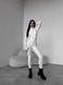 Однотонний теплий термо комбінезон жіночий білого кольору TE7 фото 3 — Beauty&Fashion