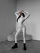 Однотонний теплий термо комбінезон жіночий білого кольору TE7 фото 13 — Beauty&Fashion