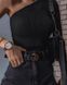 Однотонна стильна кофта на одне плеча в рубчик жіноча чорного кольору RA6220/1252 фото 2 — Beauty&Fashion