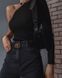 Однотонная стильная кофта на одно плечо в рубчике женского черного цвета RA6220/1252 фото 1 — Beauty&Fashion